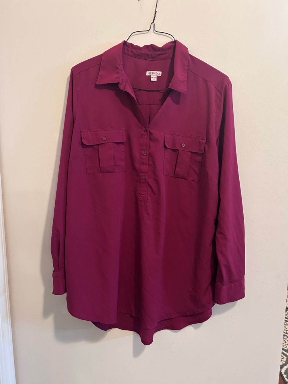 Merona‎ Women's Button-Front Utility Tunic in Magenta